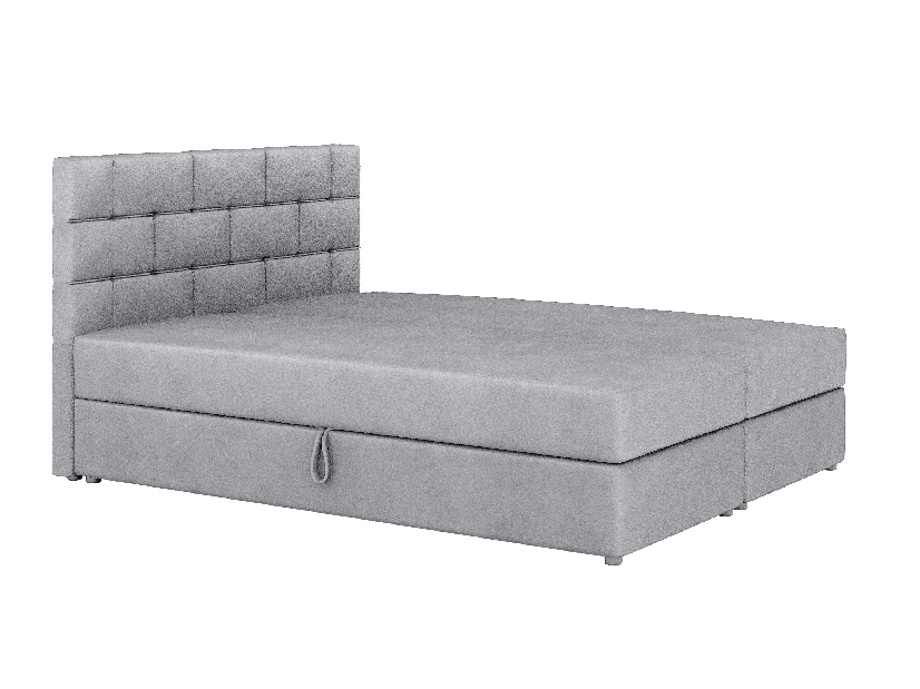 Kontinentálna posteľ 180x200 cm Waller (sivá) (s roštom a matracom)