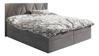 Manželská posteľ  Boxspring 180 cm Fade 3 (sivá) (s matracom a úložným priestorom)