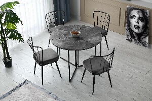 Jedálenský stôl (pre 4 osoby) Yan (Antracit)