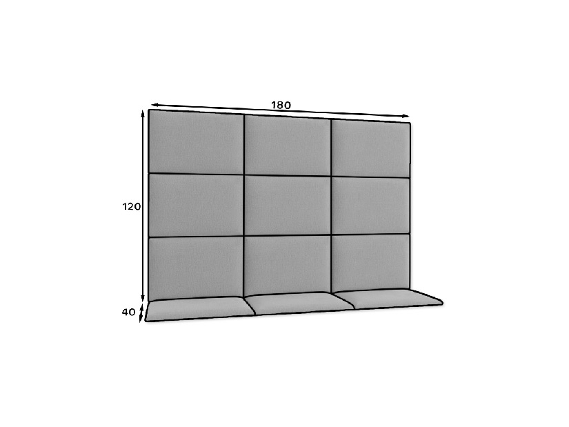 Set 12 čalúnených panelov Quadra 180x120 cm (horčicová)