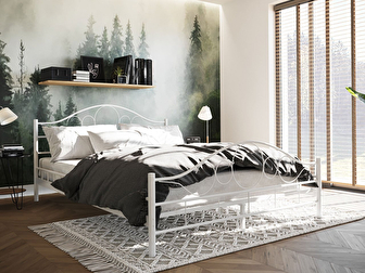 Kovová posteľ Mirjan Marigold (biela) (140x200)