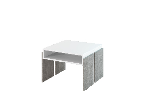Konferenčný stolík Ramea (biela + kameň)