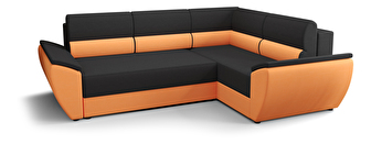 Rohová sedacia súprava Radiant Plus (čierna + oranžová) (P)