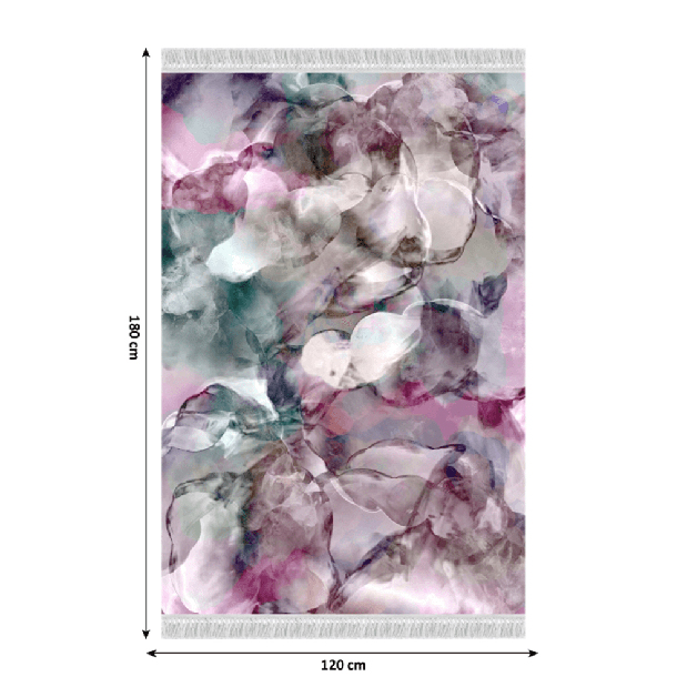 Koberec 80x150 cm Delinn (ružová + zelená + krémová)