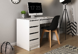 PC stolík Adera (biela + lesk biely)