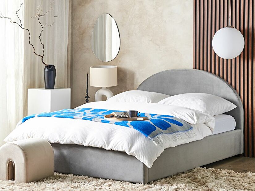 Manželská posteľ 180 cm Verena (sivá) (s roštom a úložným priestorom)