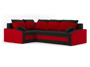 Rohová sedačka Graciana (čierna + červená) (L)