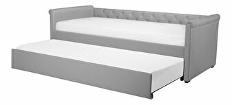 Jednolôžková posteľ 90 cm LISABON (polyester) (sivá) (s roštom)