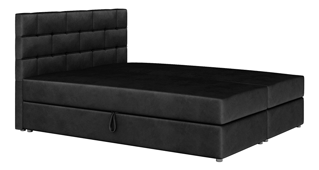 Kontinentálna posteľ 140x200 cm Waller (čierna) (s roštom a matracom)