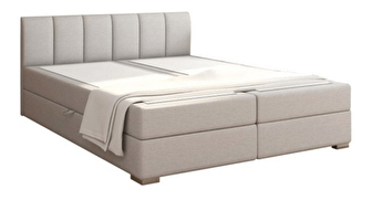 Manželská posteľ Boxspring 160 cm Rhoni (svetlosivá) (s roštom, matracom a úl. priestorom)