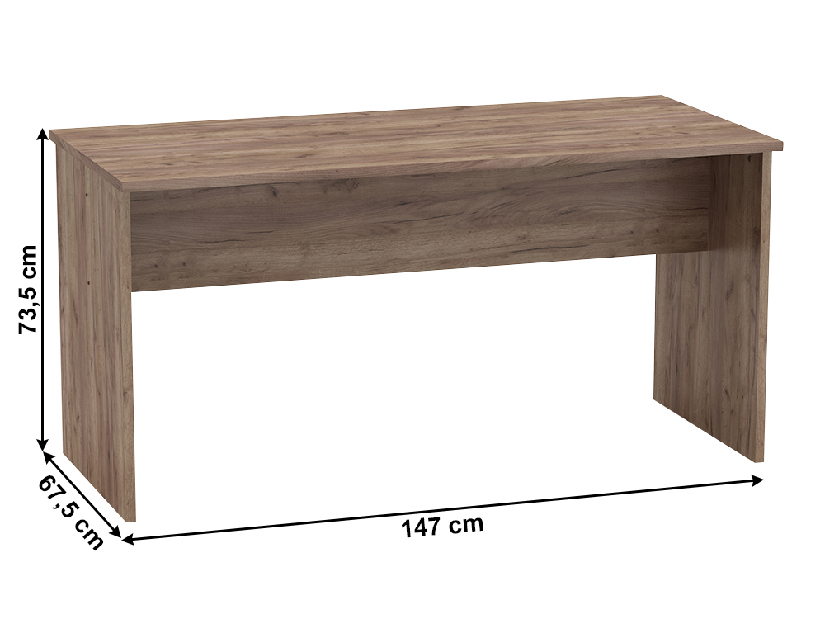 Kancelársky stôl (obojstranný) Hansa 2 NEW 08 (kraft dunkel)