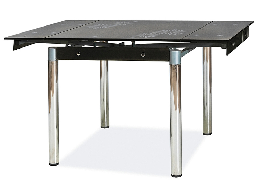 Rozkladací jedálenský stôl 80-131 cm Gerardo (čierna + chrómová) (pre 4 až 6 osôb)