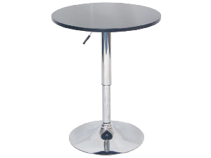 Barový stôl s nastaviteľnou výškou Biria (čierna + chróm) 