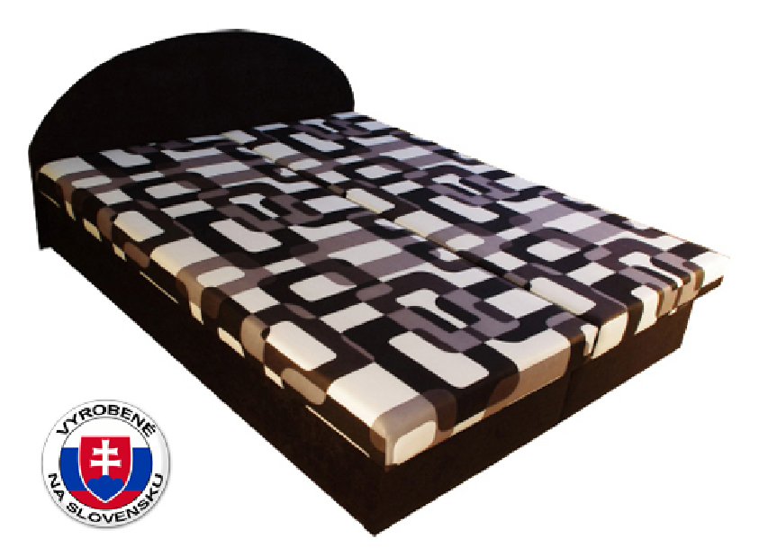 Manželská posteľ 160 cm Elena čierna (s penovým matracom)
