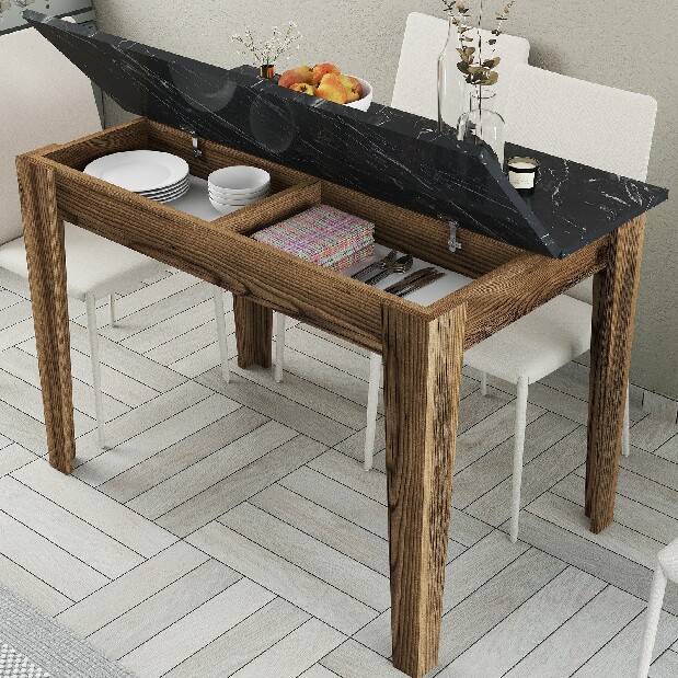 Jedálenský stôl (pre 4 osoby) Kika (Orech + Čierna)