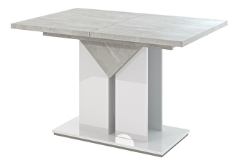 Jedálenský stôl Tarni (svetlosivá + lesk biely) (pre 4 až 6 osôb)