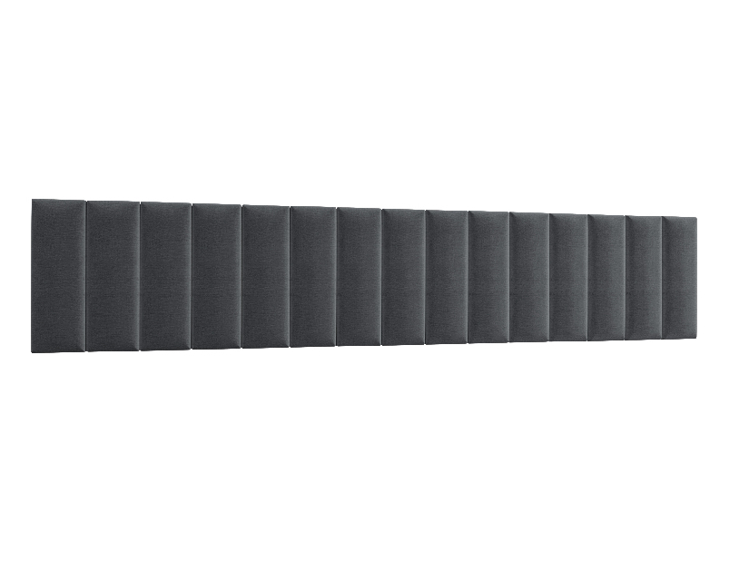Set 15 čalúnených panelov Quadra 300x60 cm (tmavosivá)