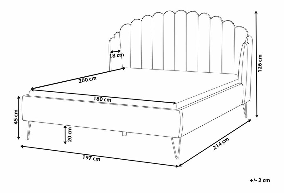 Manželská posteľ 180 cm Alise (sivá) (s roštom)