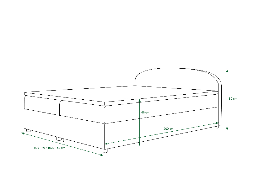 Manželská posteľ Boxspring 140 cm Brick Comfort (tmavohnedá + vzor vlny) (s matracom a úložným priestorom)