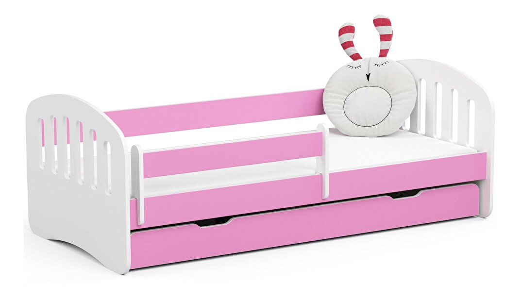 Detská posteľ Preena (ružová) (s matracom)