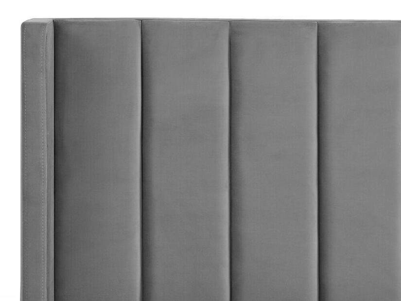 Manželská posteľ 160 cm VINNETTE (textil) (sivá) (s roštom)