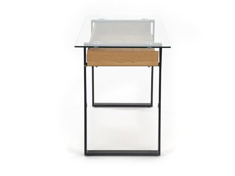 Písací stolík Bernie (prirodné drevo + čierna)