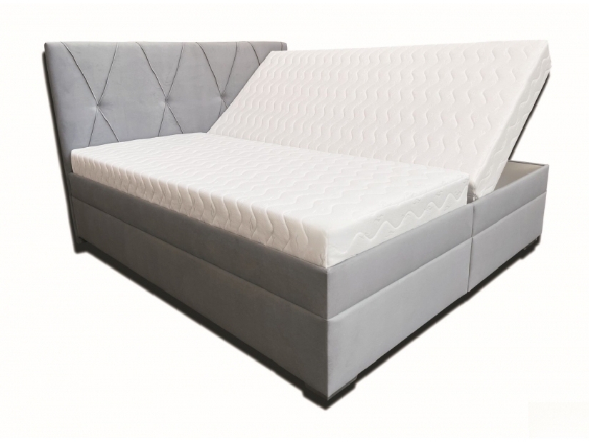 Manželská posteľ 180 cm Klissa (svetlosivá) (s pružinovým matracom) (bez roštu)
