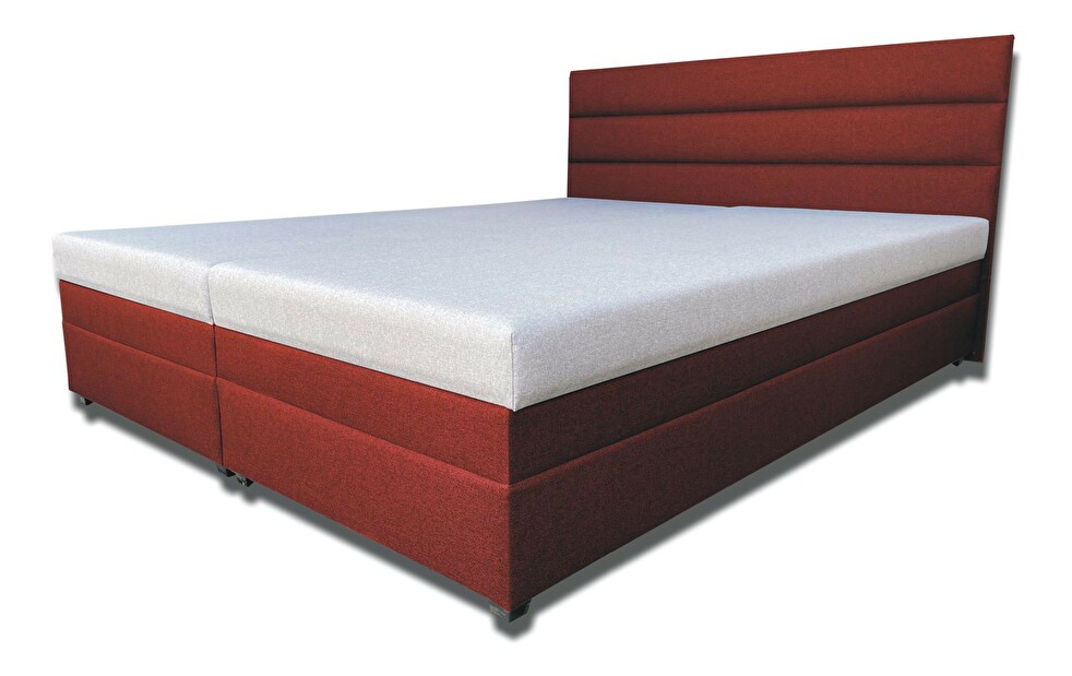 Manželská posteľ 180 cm Rebeka (so sendvičovými matracmi) (bordovo-červená)