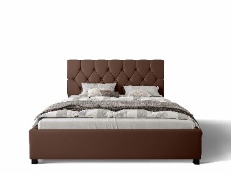 Manželská posteľ 140 cm Sylvie (hnedá) (s roštom a úložným priestorom)