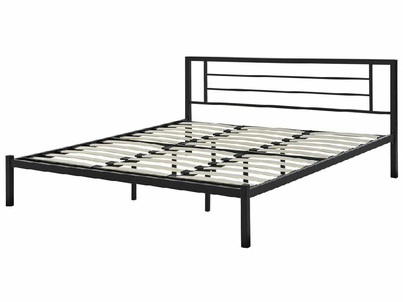 Manželská posteľ 180 cm CONNET (s roštom) (čierna)