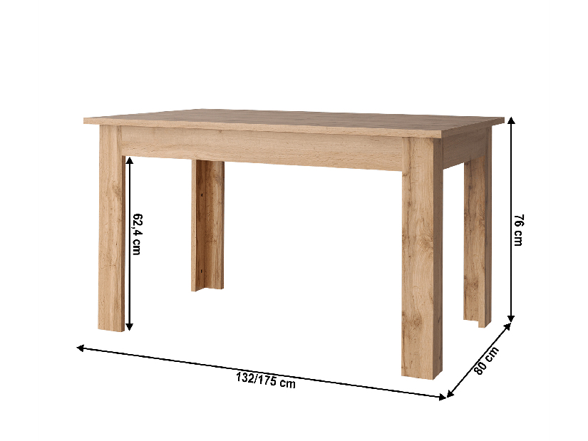Jedálenský stôl (pre 6 až 8 osôb) Mateo (dub wotan)