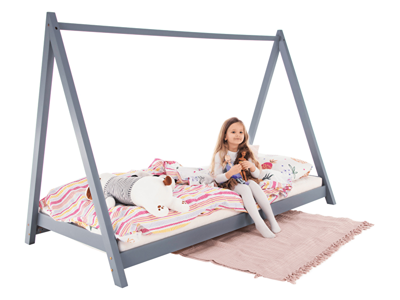 Jednolôžková posteľ 90 cm Gross (sivá)
