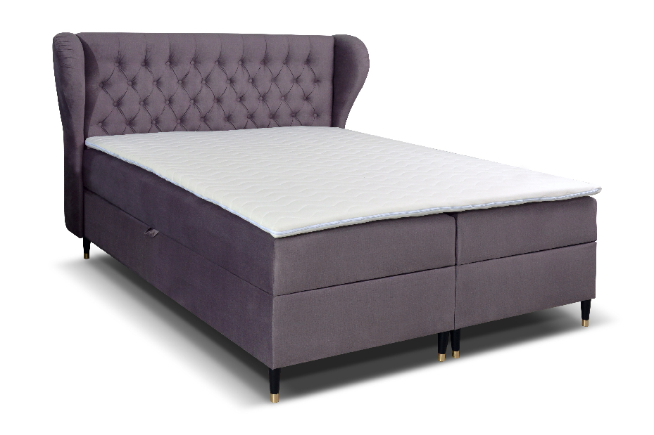 Kontinentálna posteľ 140 cm Ortun (fialová)