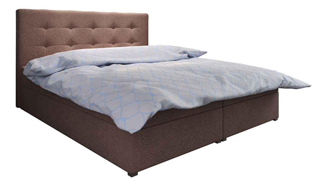 Manželská posteľ Boxspring 140 cm Fade 1 (tmavohnedá) (s matracom a úložným priestorom)