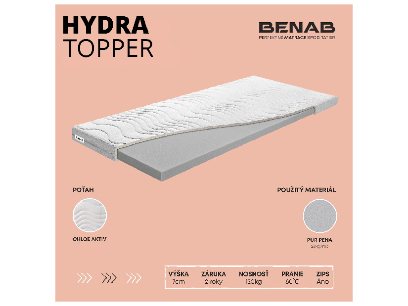 Vrchný matrac / Topper Benab Hydra 200x160 cm (T4)