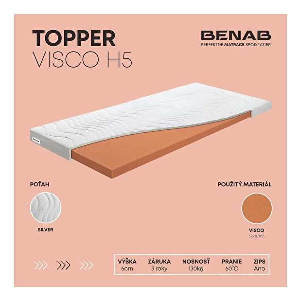 Vrchný matrac / Topper Benab Forkys H5 200x160 cm (T2)