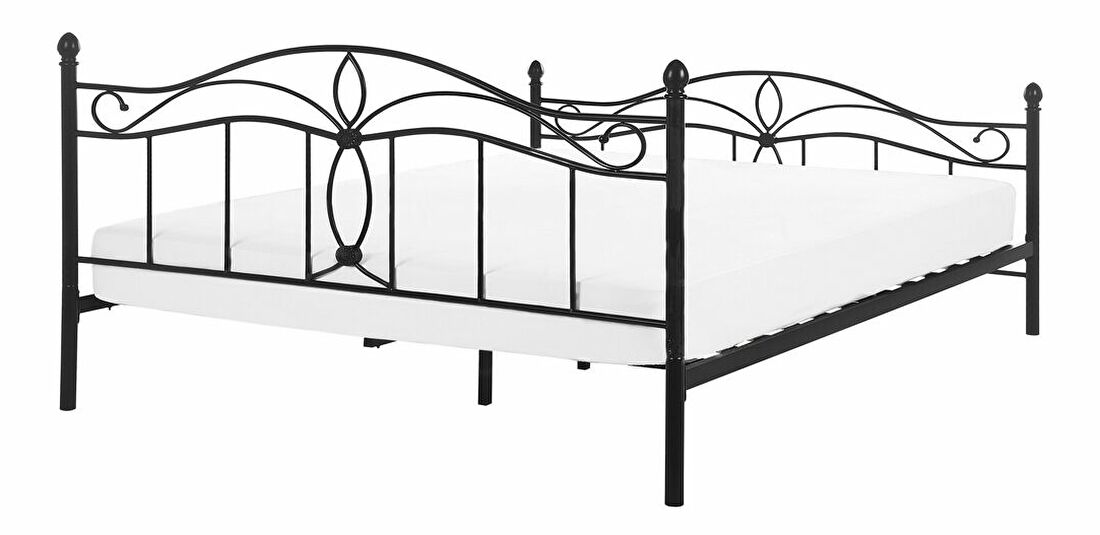 Manželská posteľ 160 cm Aicha (čierna) (s roštom)