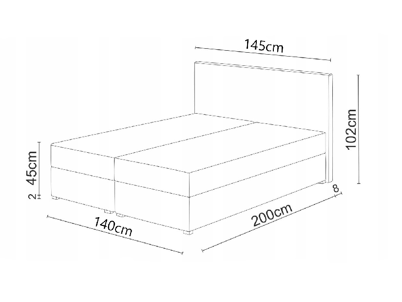 Kontinentálna posteľ 140x200 cm Waller (béžová) (s roštom a matracom)