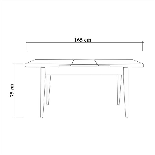 Rozkladací jedálenský stôl s 2 stoličkami a lavicou Vlasta (biela + svetlohnedá)
