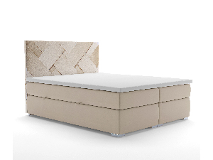 Kontinentálna posteľ 180 cm Melo (béžová) (s úložným priestorom)