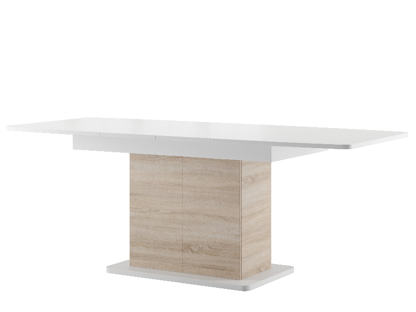 Jedálenský stôl Sorred 03 (biela + dub sonoma) (pre 6 až 8 osôb)