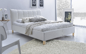 Manželská posteľ 160 cm Sherill (biela) (s roštom)