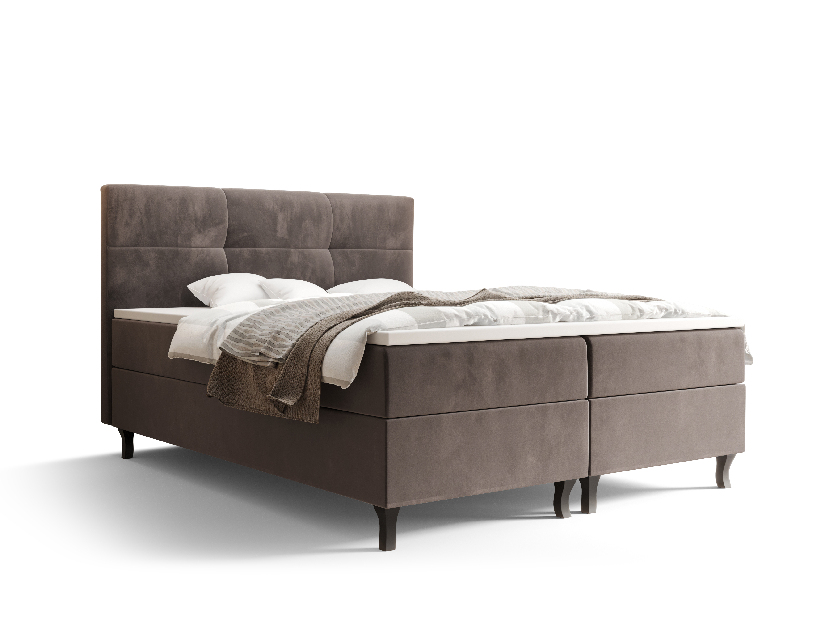 Manželská posteľ Boxspring 140 cm Lumba (hnedá) (s matracom a úložným priestorom)