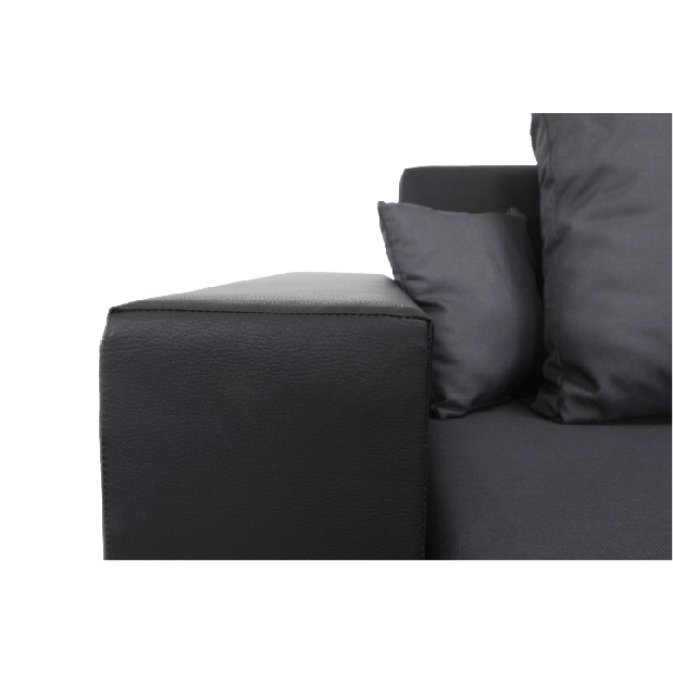 Rohová sedačka U Estevot (čierna + sivá) (P)