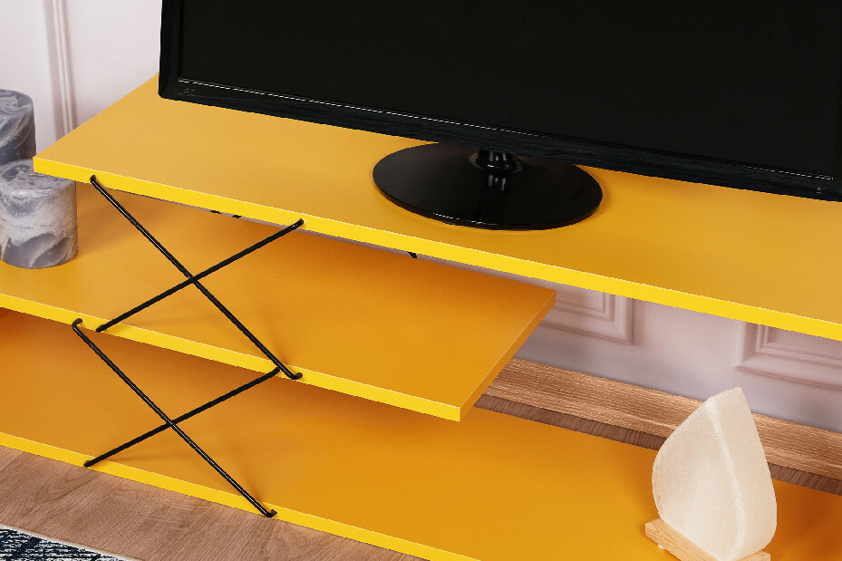 TV stolík/skrinka Ziky (žltá)