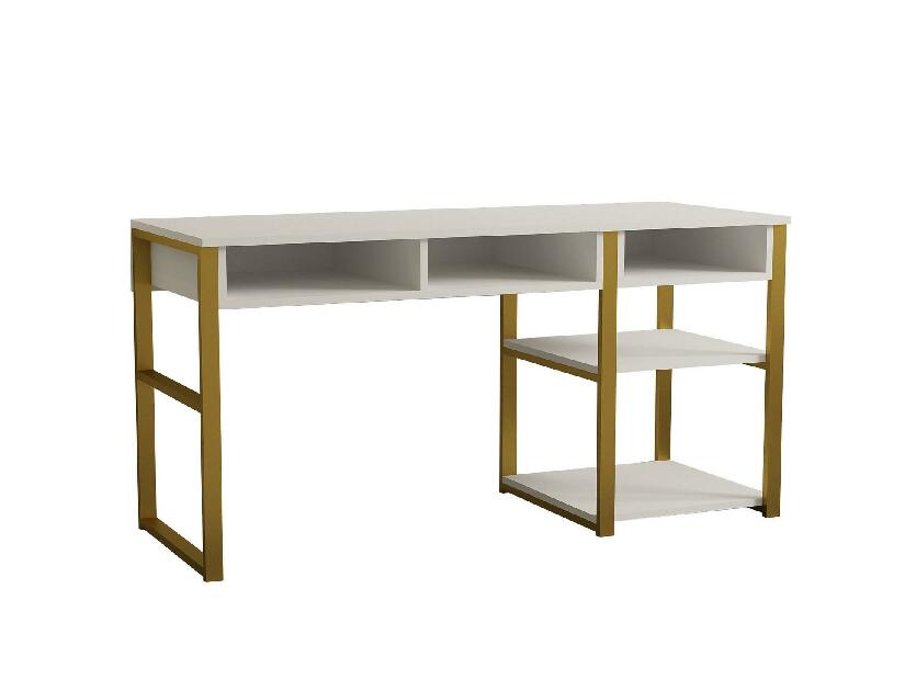 PC stolík Emo (biela + zlatá)