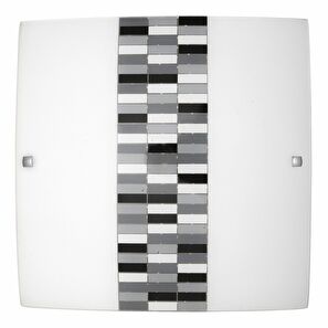 Stropné svietidlo Domino 3933 (opálové sklo + čierna + sivá)