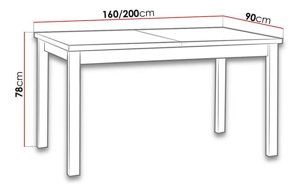 Rozkladací stôl 90 x 160/200 IV Mirjan Dimitri (Sonoma)