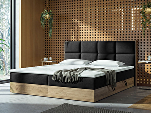 Kontinentálna posteľ 160 cm Mirjan Bolondra (zlatý remeselný dub + soro 100)