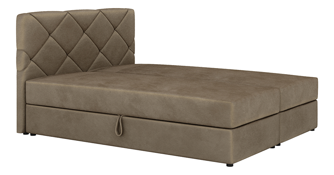 Kontinentálna posteľ 180x200 cm Karum Comfort (svetlohnedá) (s roštom a matracom)